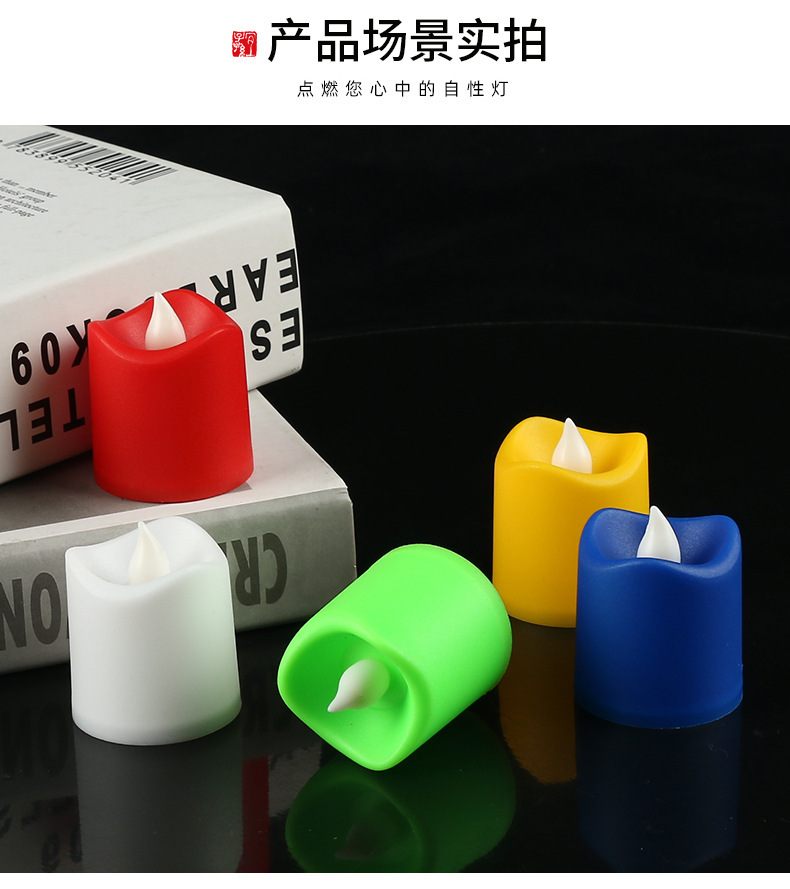Factory direct sales of small wave seven-color candles, creative LED electronic candle lamps, home decoration and party setting supplies pic 11