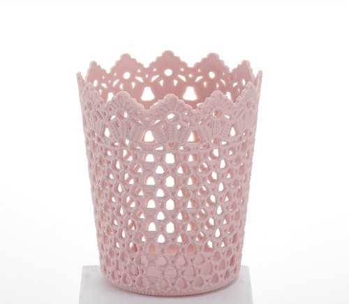 Desktop bucket storage basket storage frame, hollowed-out rattan woven paper basket storage bucket pic 2