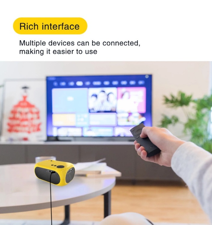 The M24 yg300 projector is a portable home projector that supports both Wi-Fi and mobile phone screens pic 3