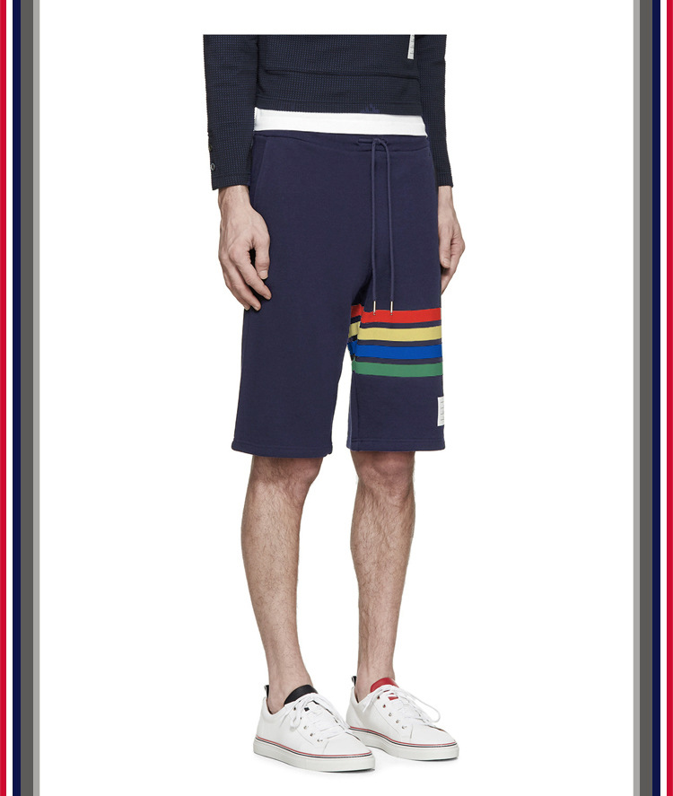 TB teñido teñido cuatro barras rayas moda hombre verano moda pantalones de algodón moda marca pantalones medios pantalones deportivos pantalones casuales hombres pic 55