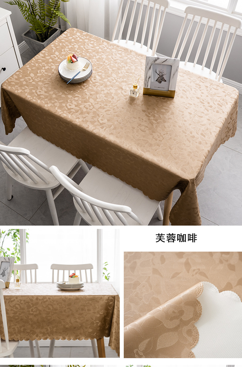 Cross-border delivery of European-style waterproof tablecloths, heat-resistant, oil-resistant, no-wash tablecloths, household tablecloths, rectangular coffee table tablecloths pic 24