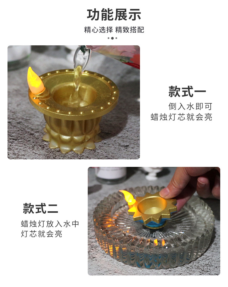New simulation led candle light, Indian small oil lamp, floating candle, Diwali creative water decoration item pic 5