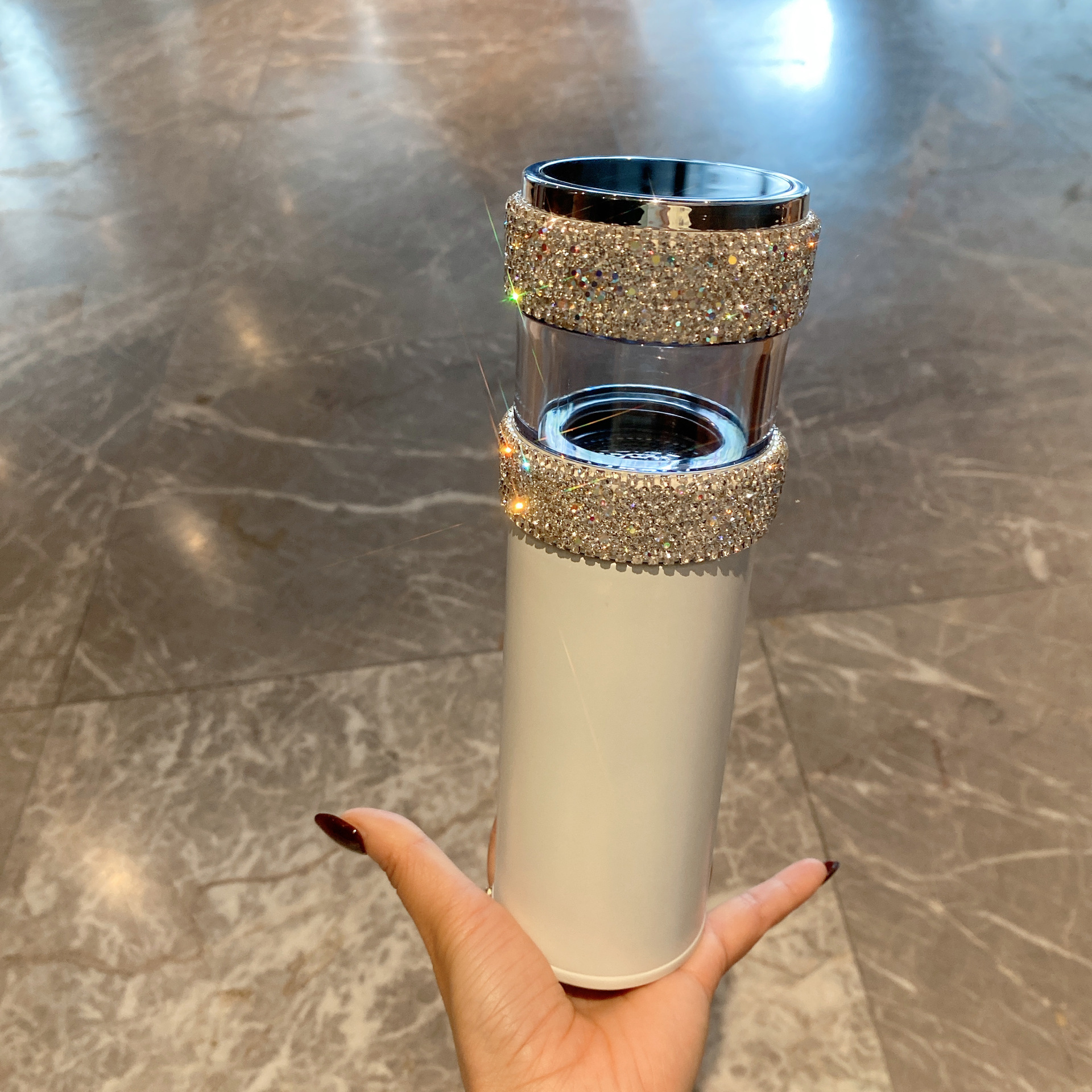 智能保温杯茶水分离泡茶杯高颜值轻奢镶钻316不锈钢水杯家用便携详情6