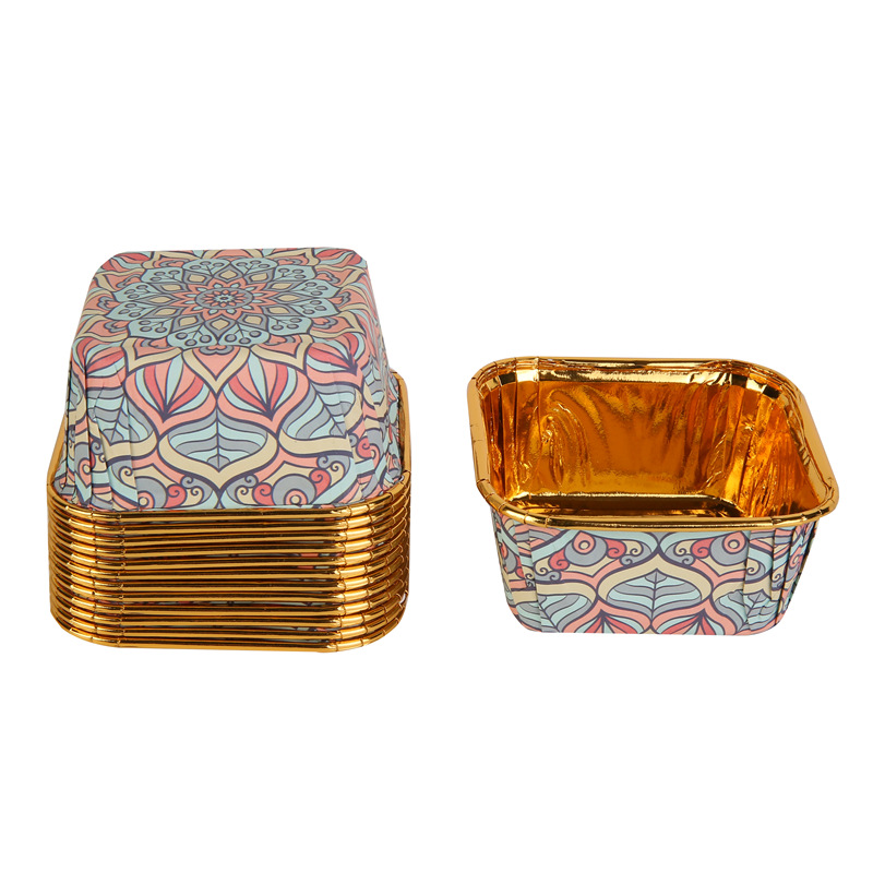 波西米亚风正方形蛋糕纸杯新款特色单面金正方形蛋糕纸杯蛋糕杯6.详情5