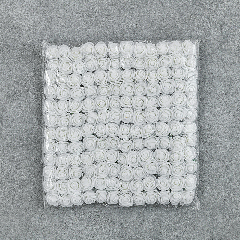 144朵pe泡沫花2.5厘米蕾丝玫瑰花婚庆花环假花新娘手腕花手编配件详情15