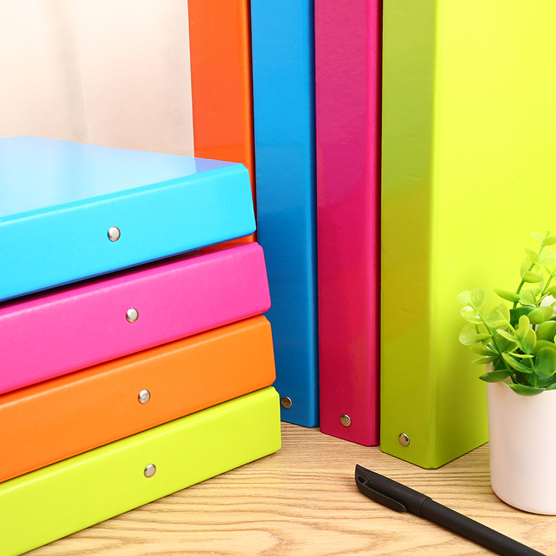 Solid-color single-hole loose-leaf binders, booklets, punched loose-leaf binders, simple storage folders, office supplies pic 16