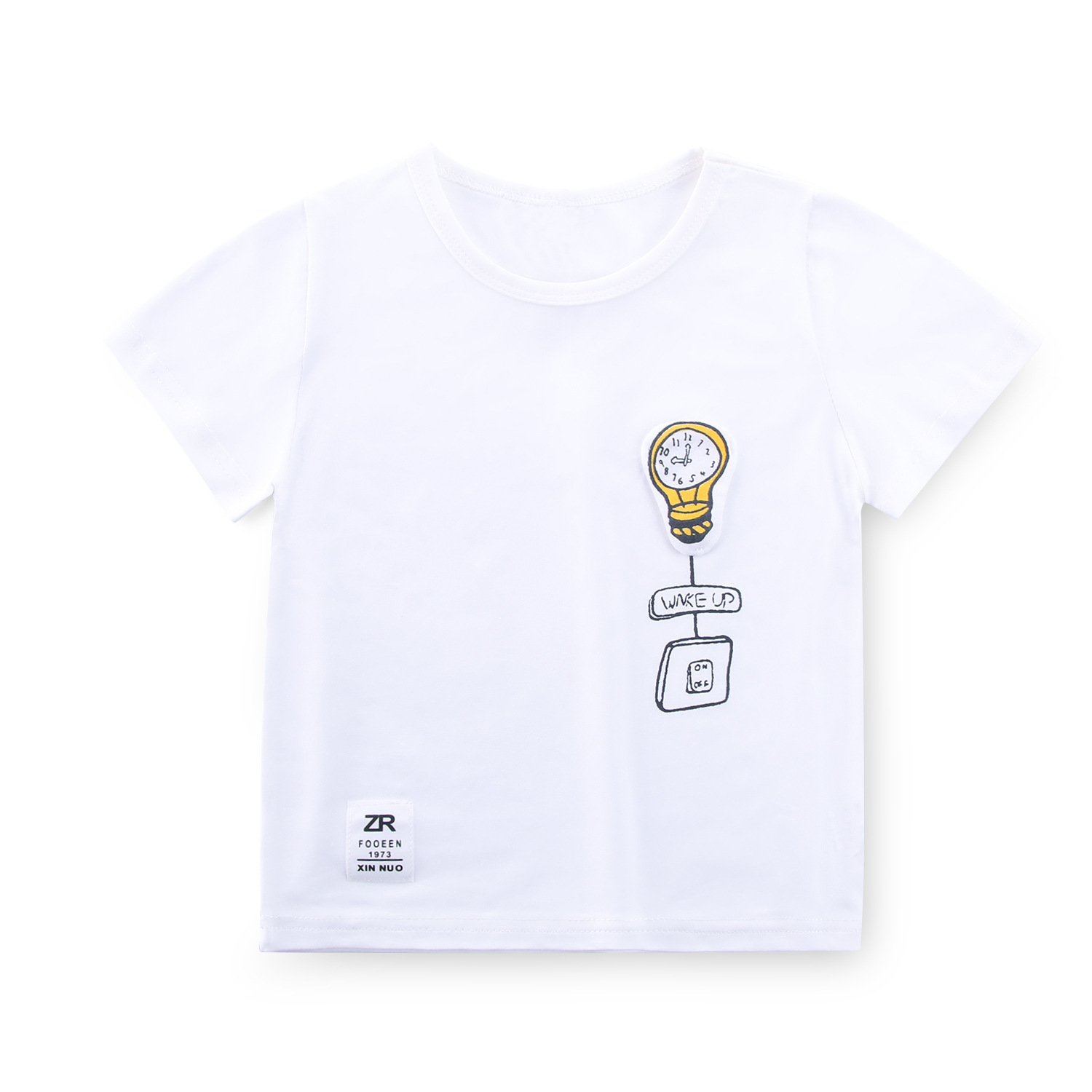 童趣T恤卡通儿童文化衫简约纯棉印字亲子班服批发详情15