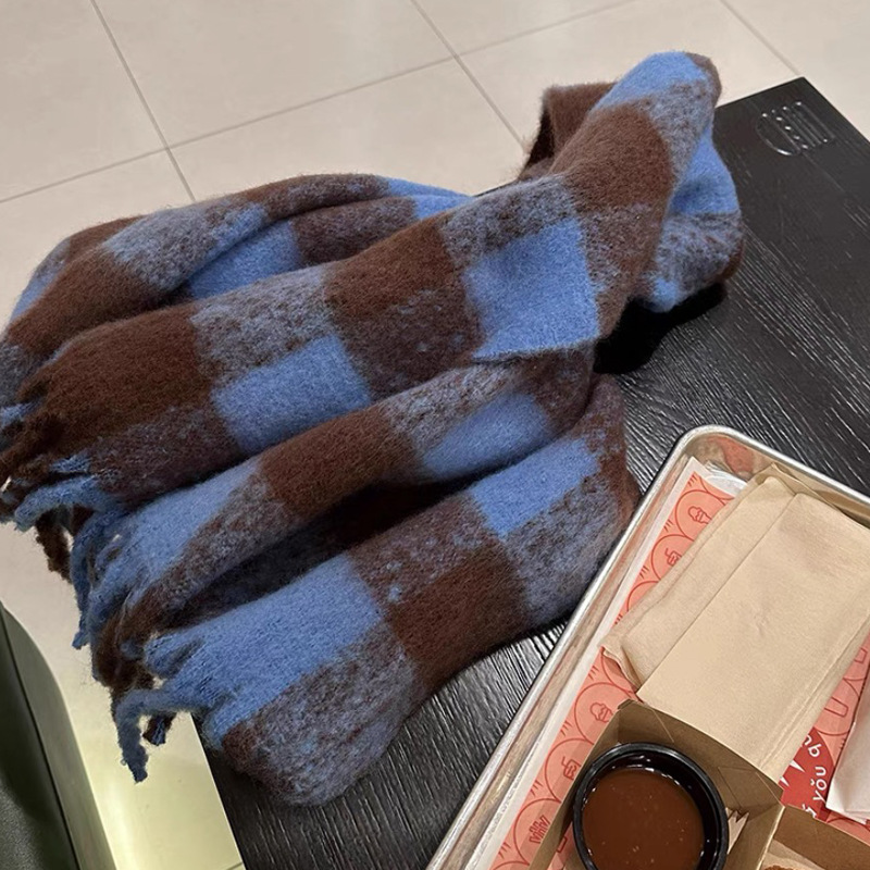 格子大集合~韩系格子流苏ins围巾女秋冬季百搭学生保暖氛围感围脖详情6