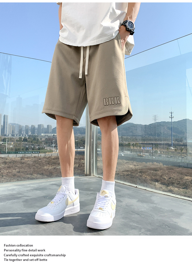 男士大码薄款冰丝短裤男加肥加大卫裤男外穿运动休闲沙滩裤子代发详情20