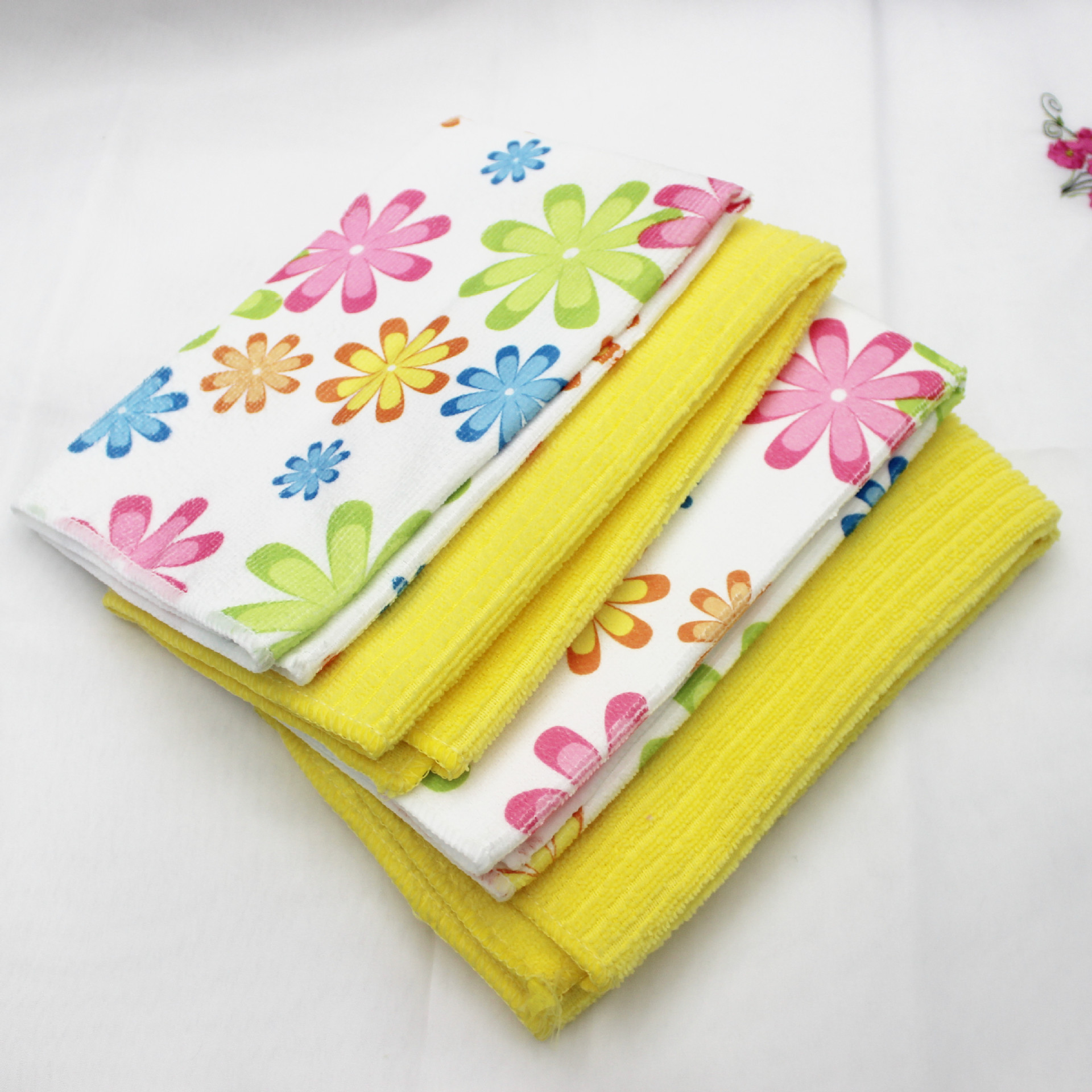 Recommended 4-piece set of Jingbai Li printed plain strip dishcloth and colored dishcloth for home cleaning pic 10