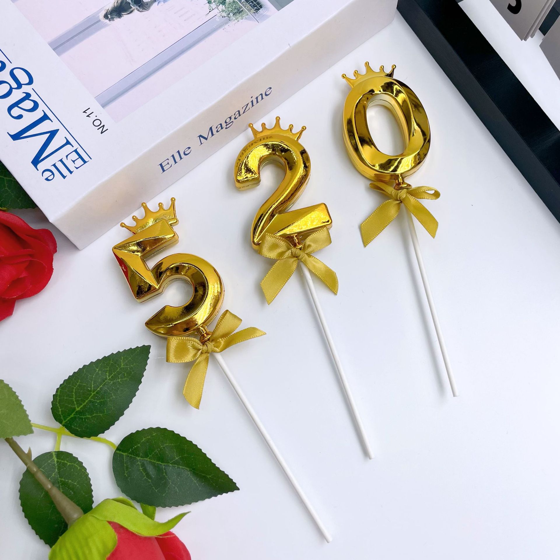 跨境创意新品3D立体皇冠数字插件派对生日蛋糕烘焙甜品台装饰摆件详情20