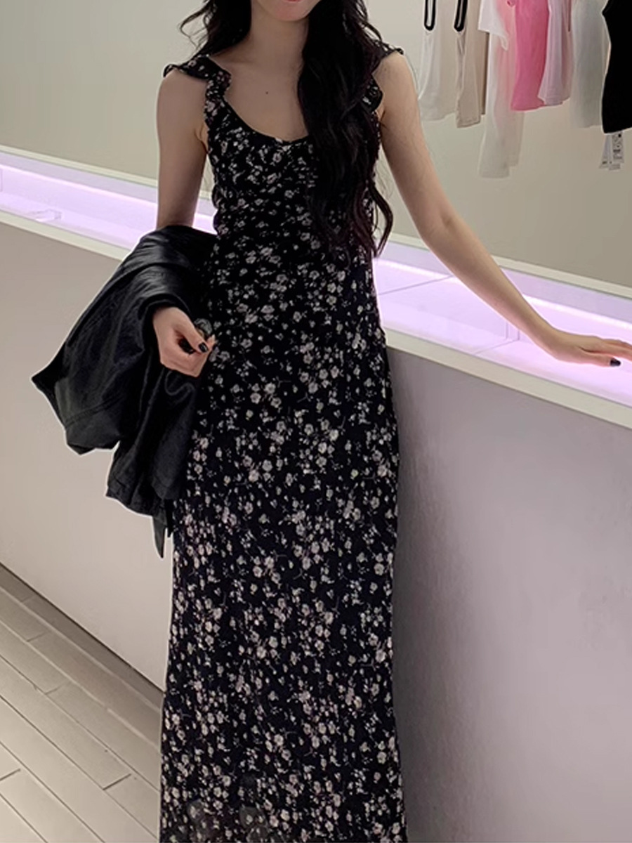新款氛围感春天里 气质长款碎花吊带裙时尚法式春夏女装连衣裙女详情4