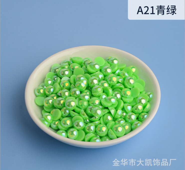 AB Water Lily, AB semi-circular pearl, mobile beauty, AB semi-circular pearl, diy nail art, pearl accessories, flat bottom pic 16