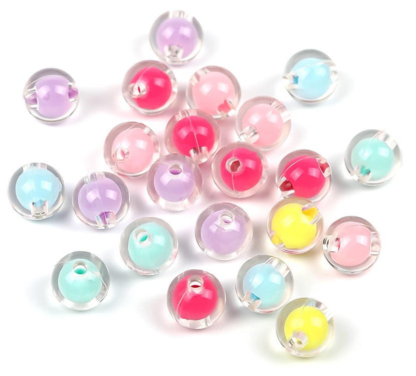 AB colored beads, middle beads, inner beads, round beads, color-coated acrylic beads, homemade necklace accessories, diy handcrafted beading materials pic 13