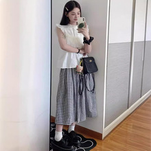 百褶裙女夏季白色短裙日系高腰显瘦2025新款jk格子大码a字半身裙详情9