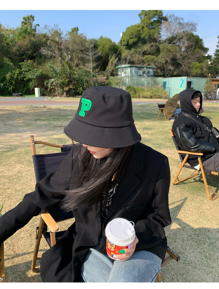 黑色网红渔夫帽女韩版休闲百搭街头潮款盆帽春夏遮阳防晒太阳帽子详情8