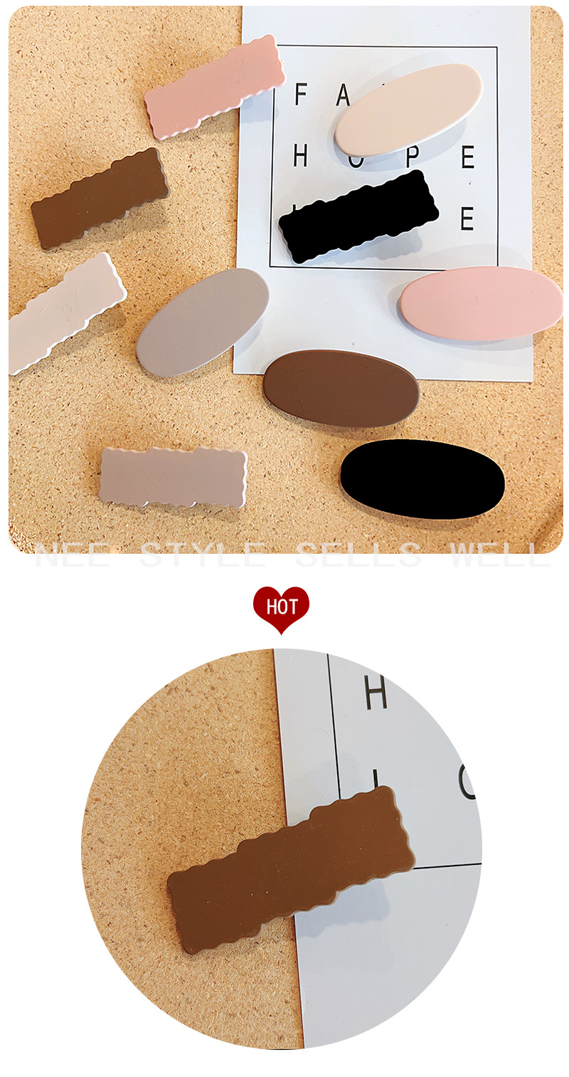 新款咖色系小发夹边夹侧边可爱发卡子鸭嘴一字夹夏季刘海夹子批发详情1