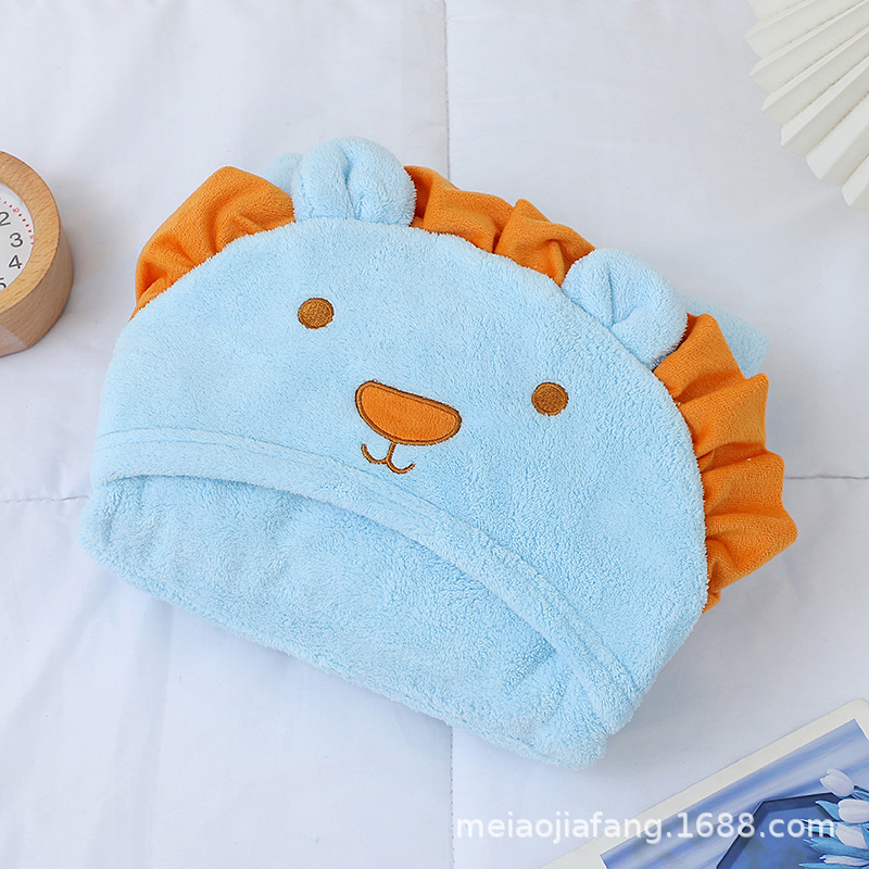 狮子款儿童斗篷批发卡通玩偶珊瑚绒浴袍柔软吸水连帽披风儿童浴巾详情8