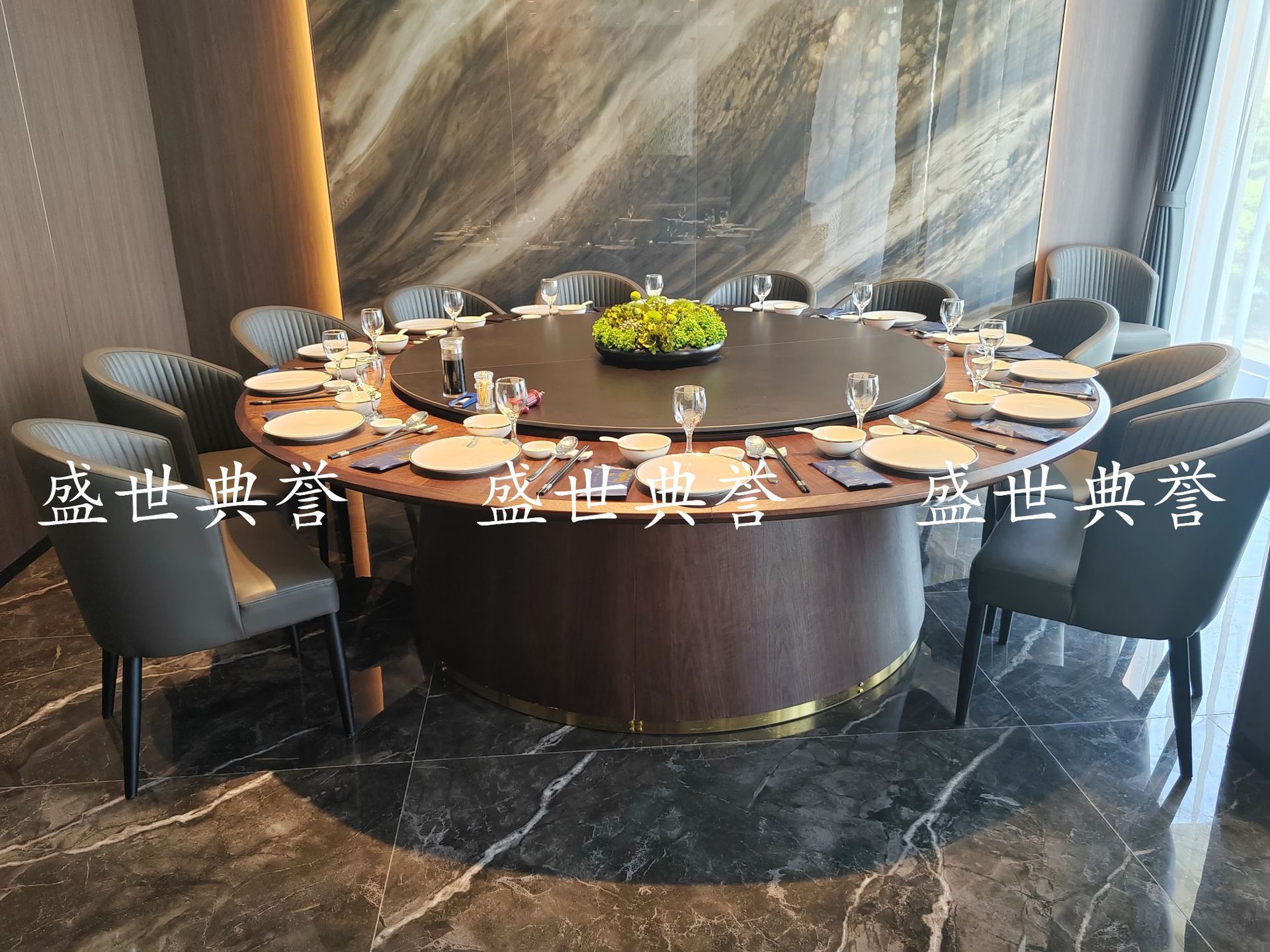 Foshan manufacturer wholesale light luxury dining tables and chairs, seafood Zizi electric tables and chairs, hotel private rooms, simple and modern soft-padded chairs pic 15
