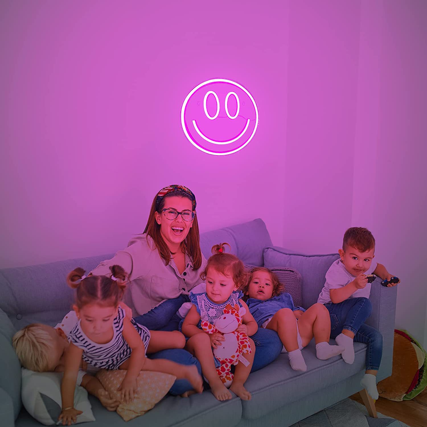 LED neon acrílico backboard smile face amazon especial USB powered luz decorativa interior pic 6