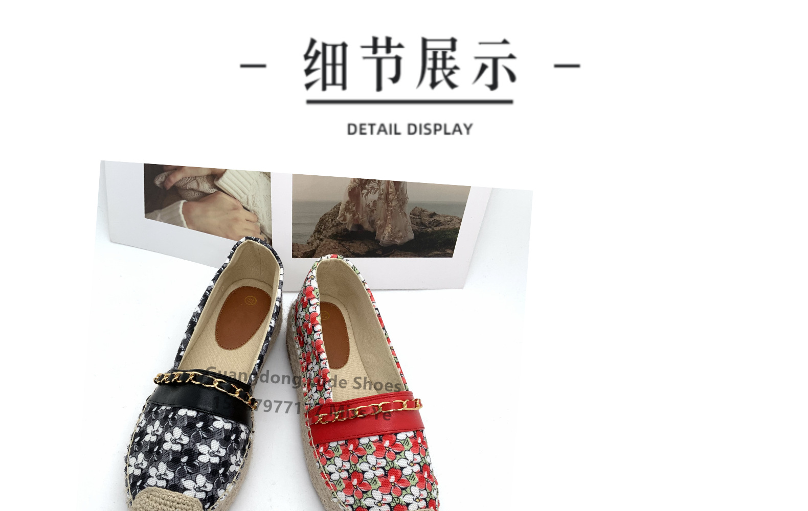 2022新款春夏厚底单鞋增高单鞋广州女鞋工艺鞋碎花文艺清新单鞋女详情5