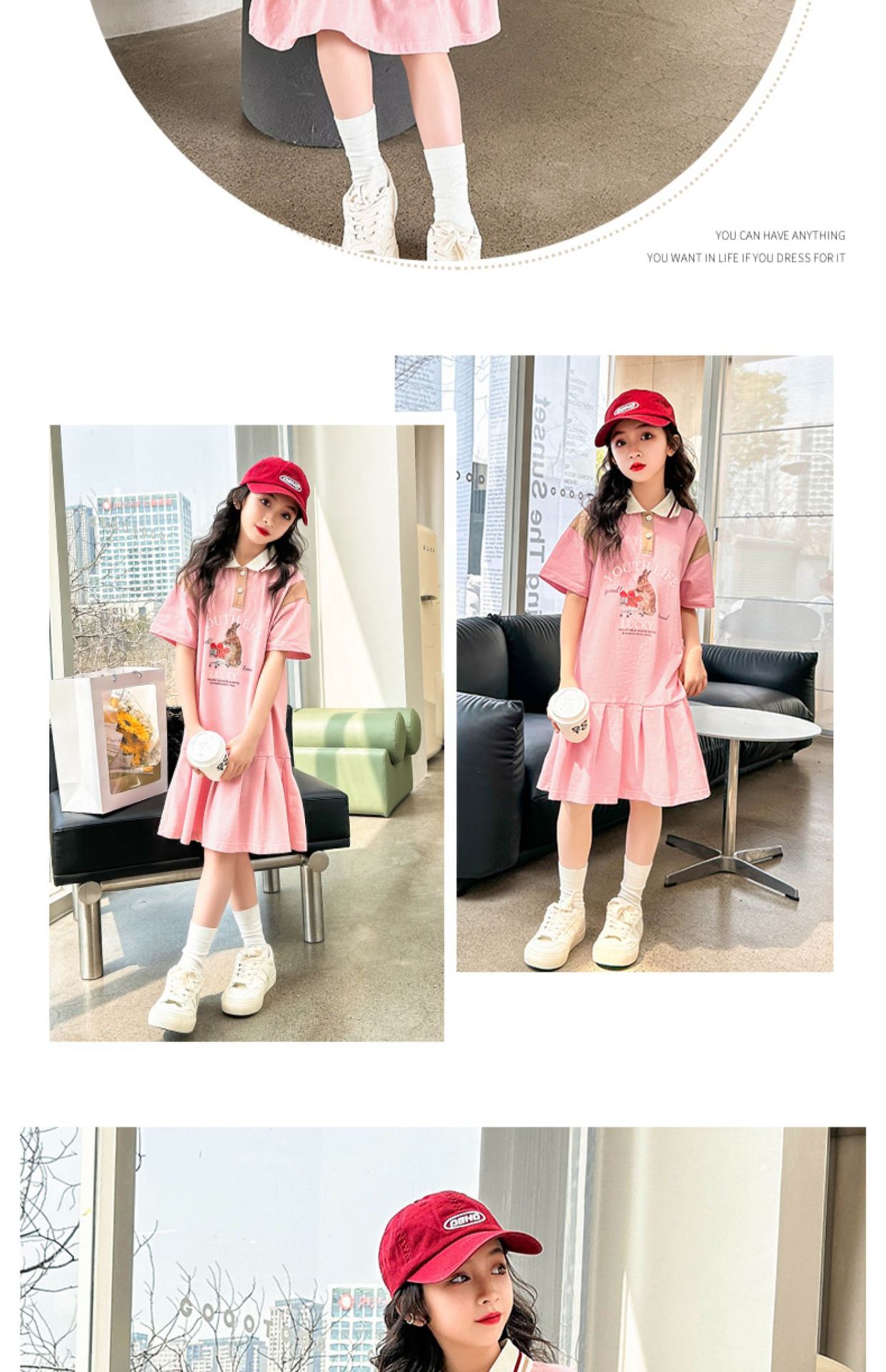 女童连衣裙夏装2023新款洋气儿童夏天polo短袖裙女大童夏季裙子潮详情18
