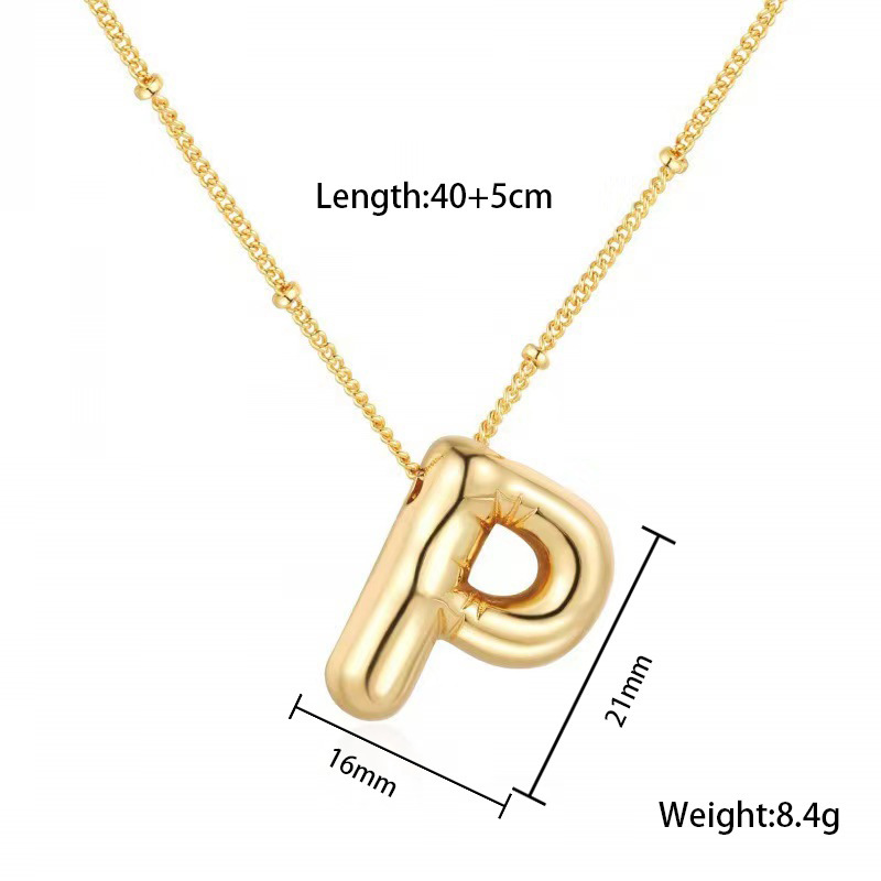 臻茫跨境钛钢网红爆款好看不锈钢项链常规派对气球字母吊坠项链女详情19