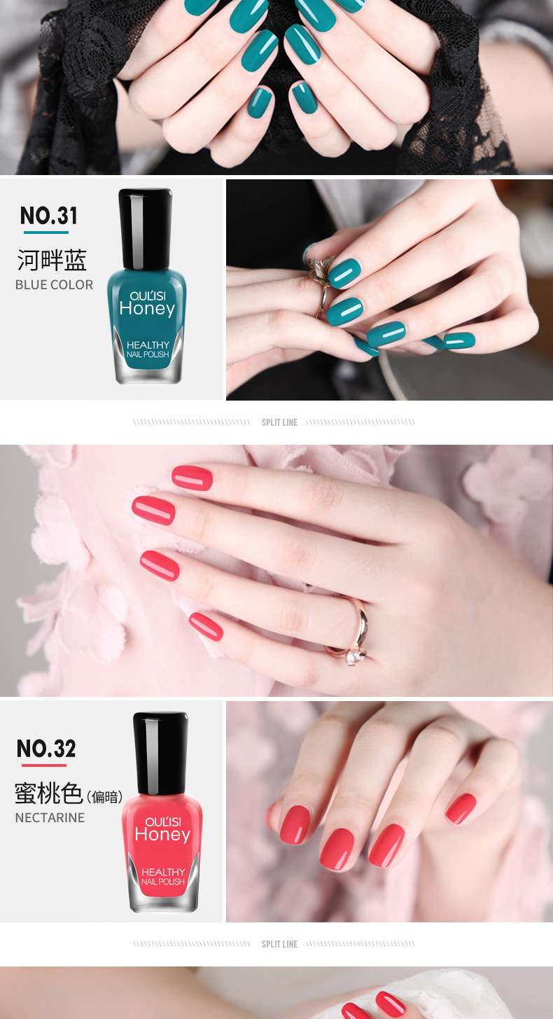 Oulis Water-based peelable and tear-off nail Polish 8ml no-baking wholesale cosmetics and Makeup set manufacturer pic 19
