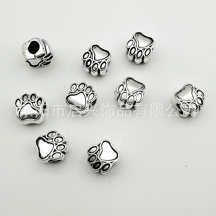 DIY jewelry accessories: 10.6*11.2mm small bear paw animal large hole bead accessories pic 2