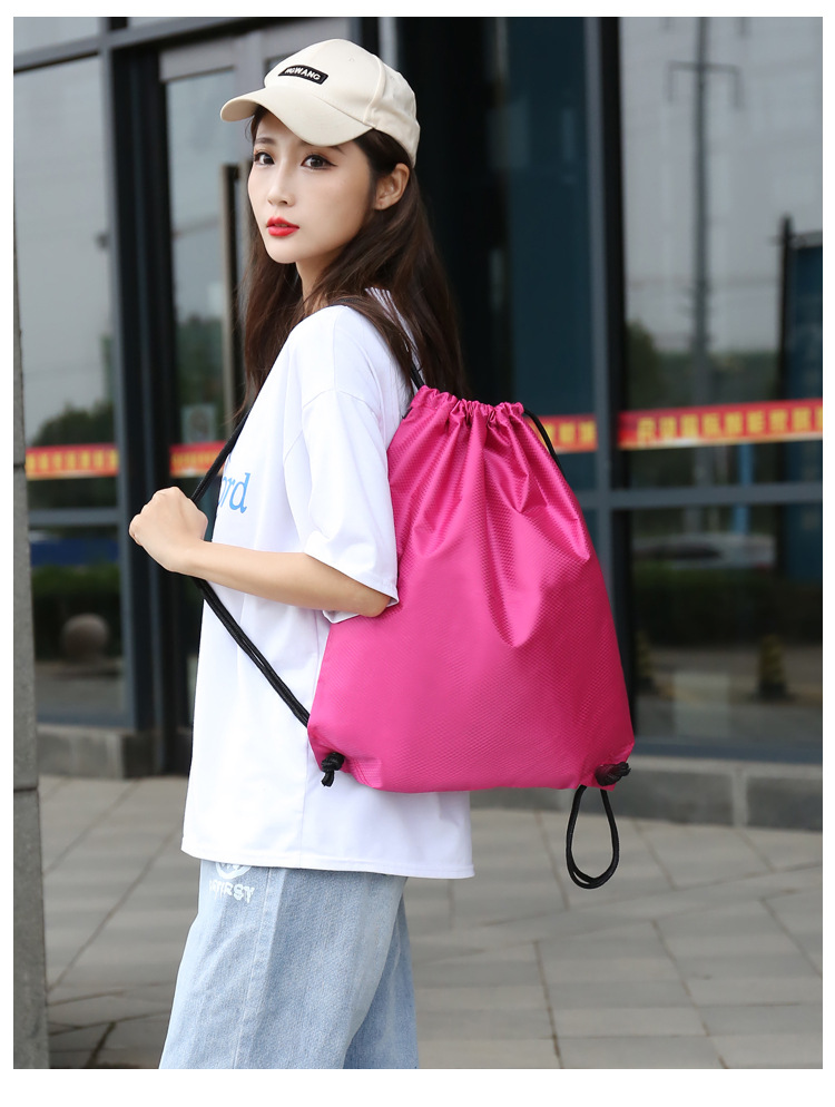 抽绳运动包现货防水马拉松束口袋户外运动收纳双肩背包运动训练包详情10