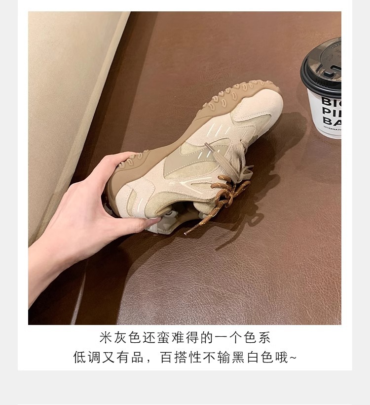 The thick-soled insole height-increasing Forrest Gump shoes of the same style as Grape Mom are the new sporty and casual leather training shoes for women in the autumn and winter of 2024 pic 16