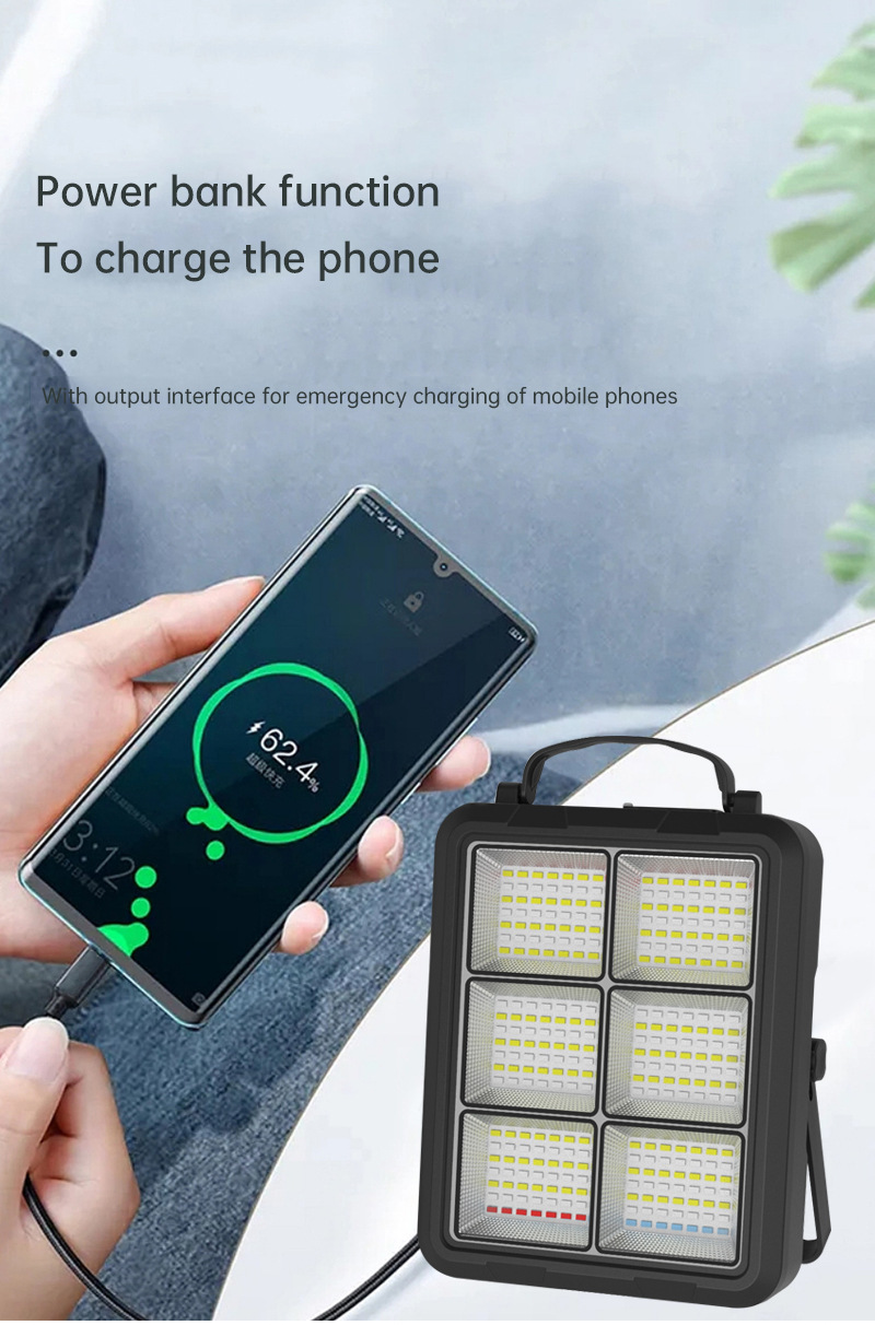 New high-brightness rechargeable LED lighting dual-light yellow and white solar floodlight emergency outdoor campsite hand-held lamp pic 22