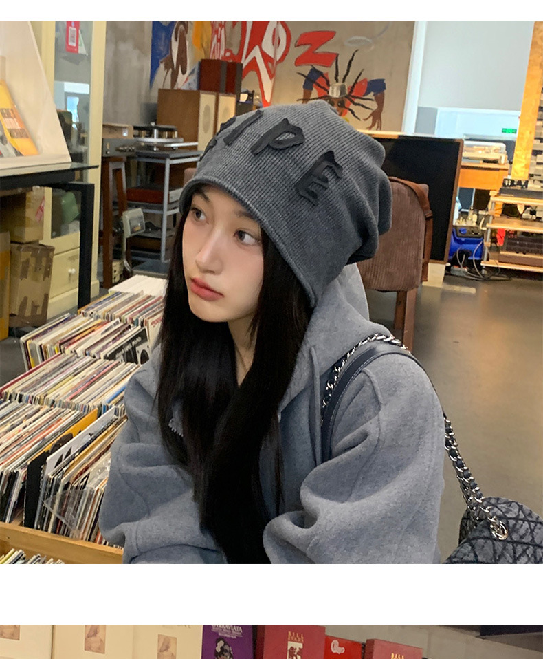 Cool summer thin female Korean-style retro American street hip-hop letter postpartum cap, breathable and face-enhancing small pile cap pic 15