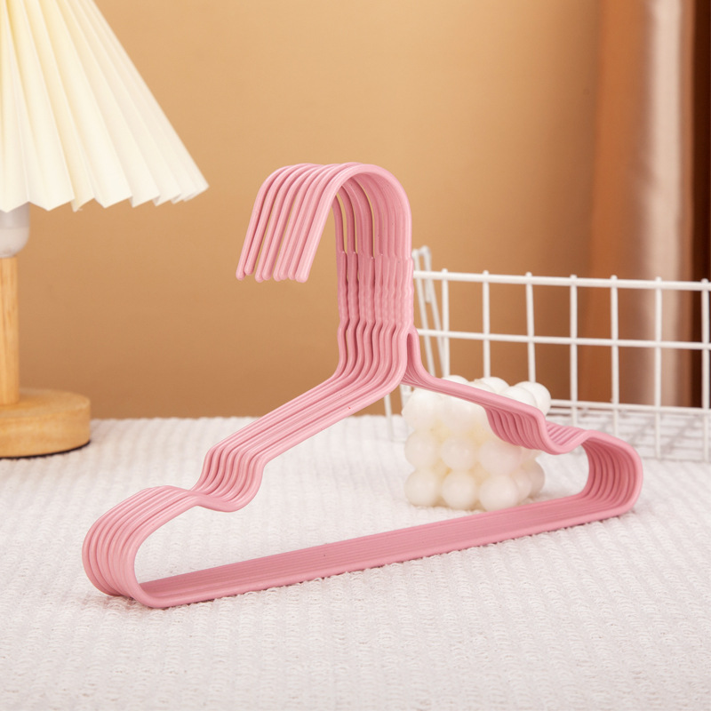 Colored plastic-coated clothes hangers, adult thickened clothes hangers, household traceless clothes hangers, clothes racks, clothes racks, clothes supports, drying racks pic 9