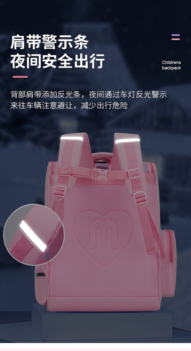 新款儿童书包小学生减负护脊双肩背包男女孩1-3-6年级可爱太空包详情13