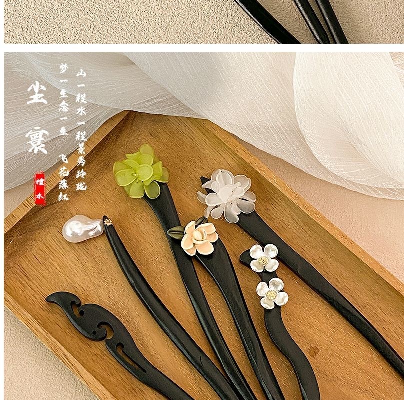 Sandalwood hairpin for women, new Chinese-style wooden hairpin, ancient style and high-end feel, wooden hair bun hairpin, simple and modern style hair hairpin pic 9