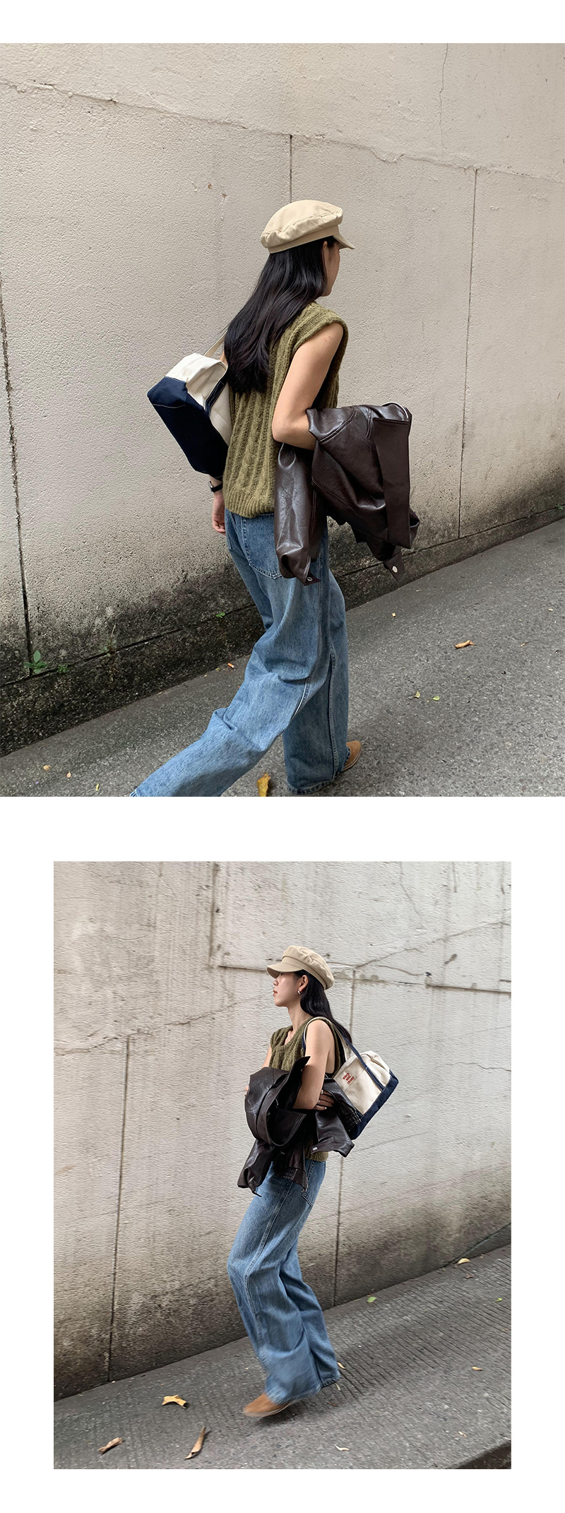誉一休闲牛仔裤女2024春季ins韩系复古宽松垂坠感阔腿裤子女A9038详情10