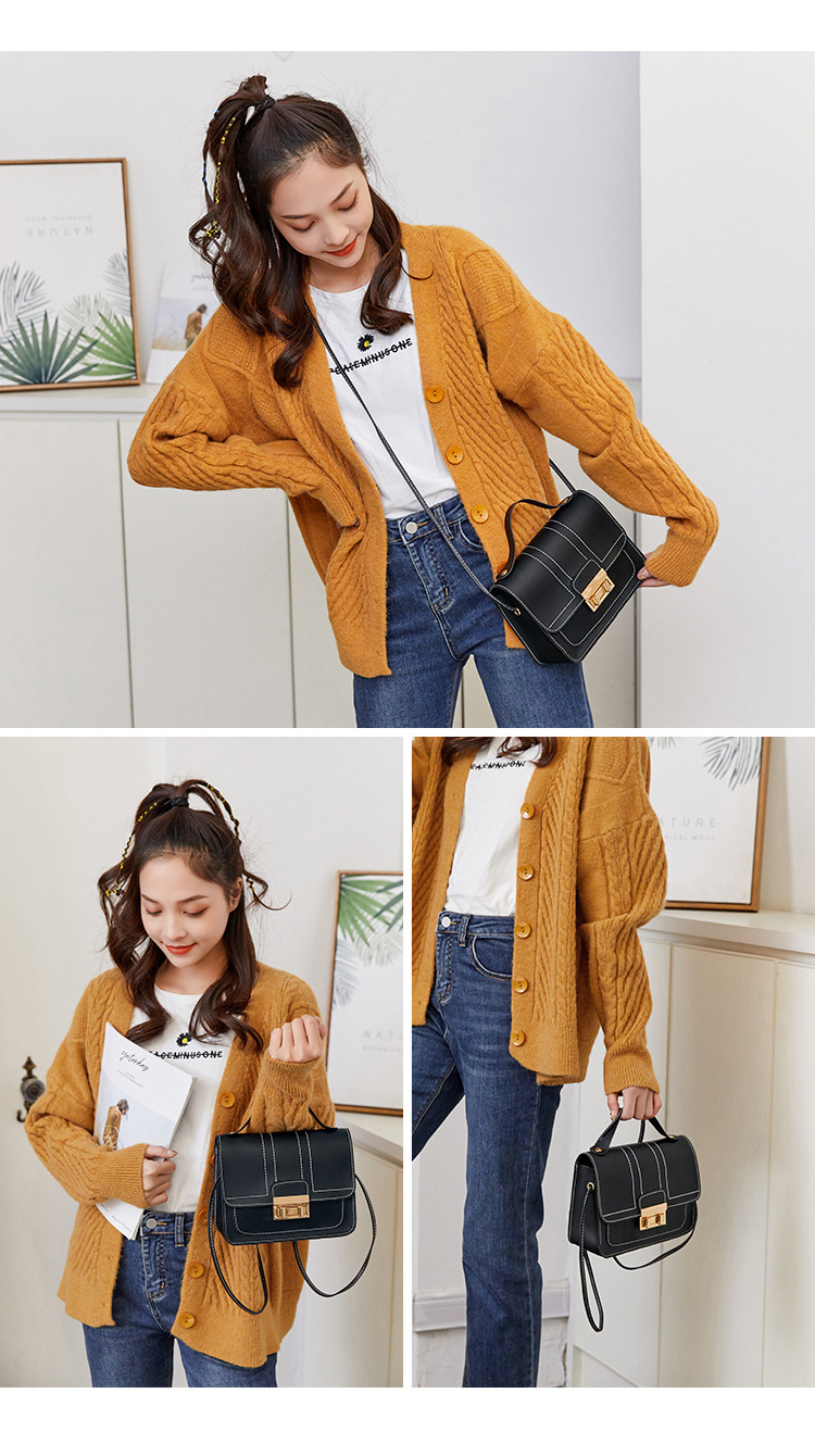 ladies hand bag2021 New Style Sewing Thread Lock Small Square Bag Gift Small Bag one-piece consignment pic 11