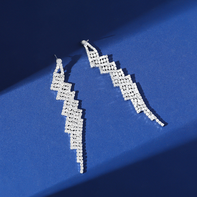 欧美夸张长耳环韩版气质满钻耳环水钻流苏夜店耳饰礼服宴会耳饰品详情25