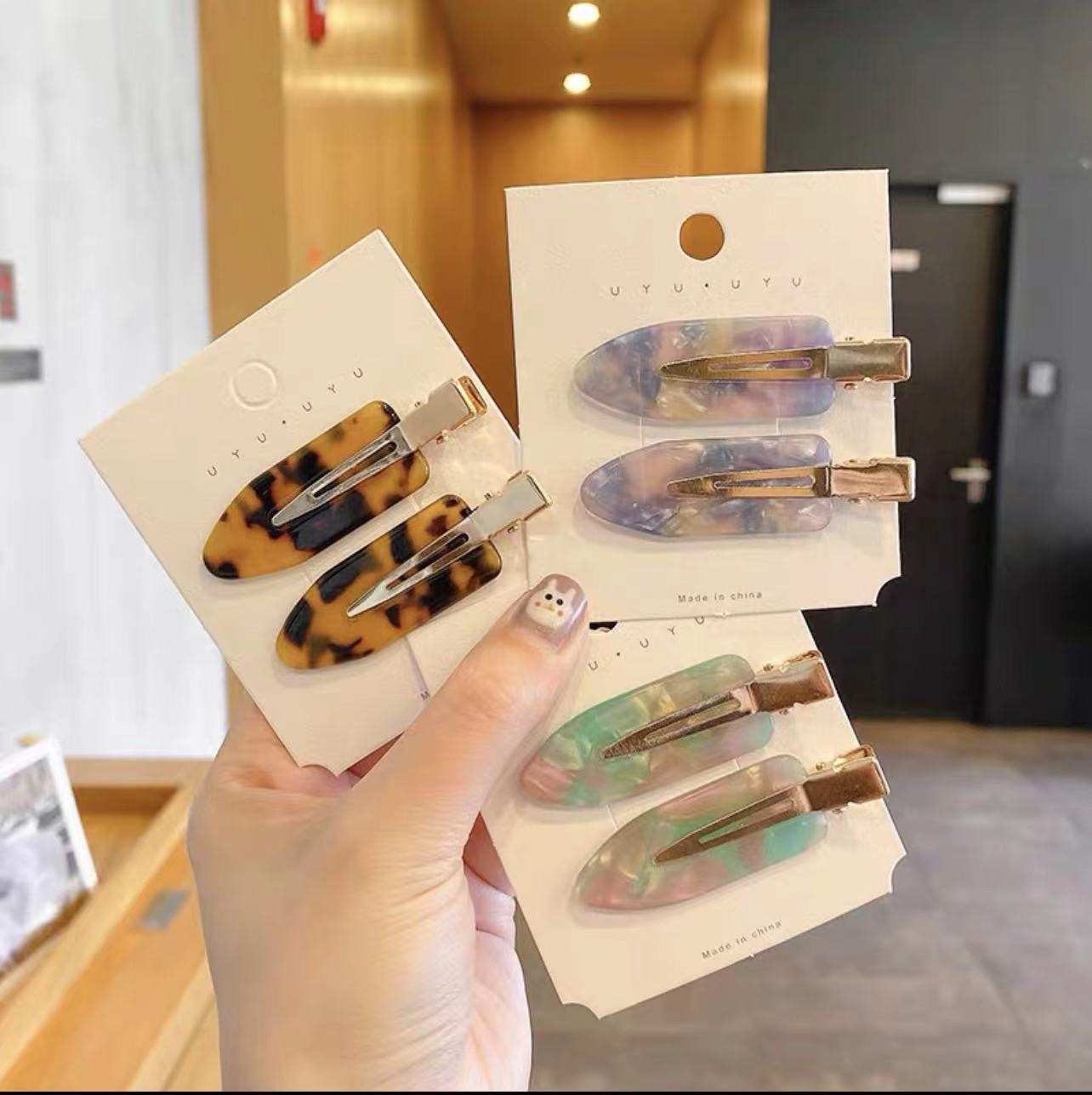 现货批发醋酸发夹侧边刘海夹无痕发卡女夏季网红化妆鸭嘴夹子头饰详情15