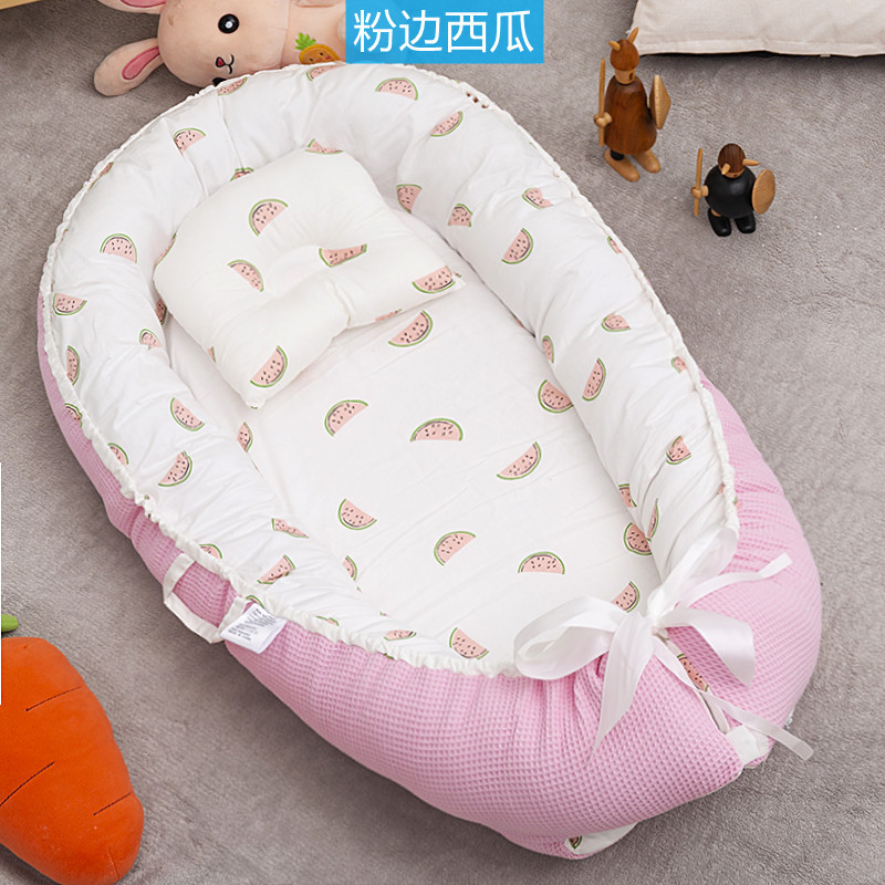 Cross-border exclusive folding, detachable and washable portable anti-pressure crib, midbed bionic fully detachable baby pillow crib pic 56