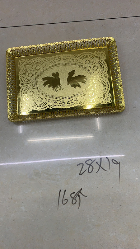 多种款式方形圆形电镀金色银色盘子瓜果盘详情3