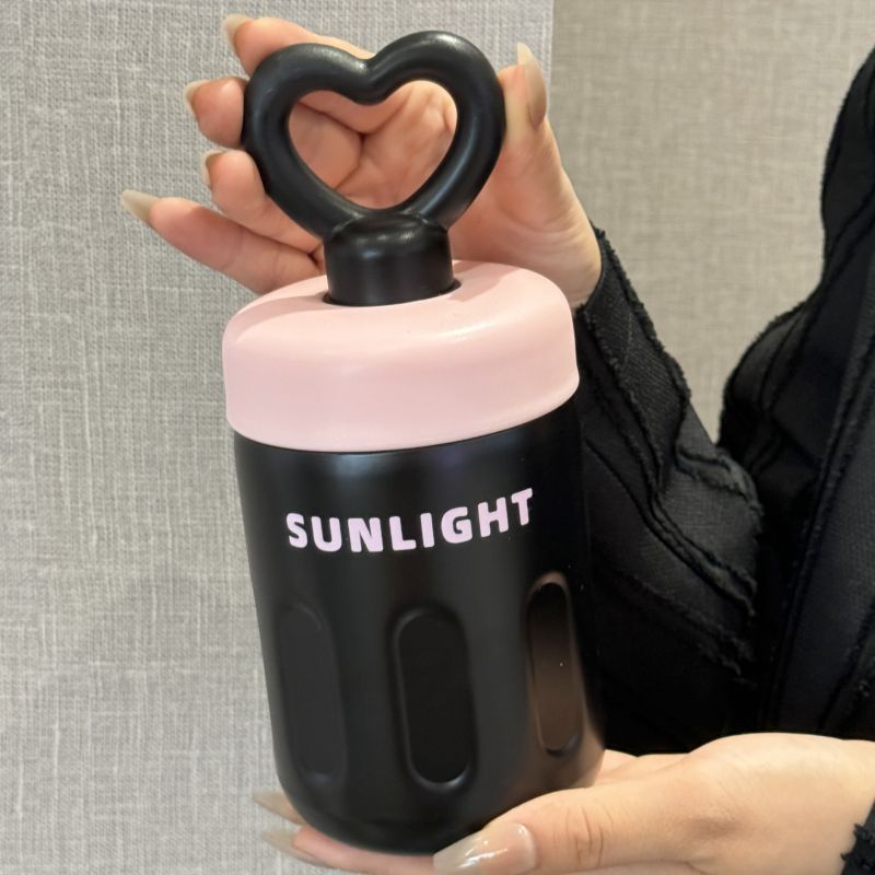 316不锈钢咖啡杯爱心提手夏季保冷外带水杯ins风保温杯女生高颜值详情4