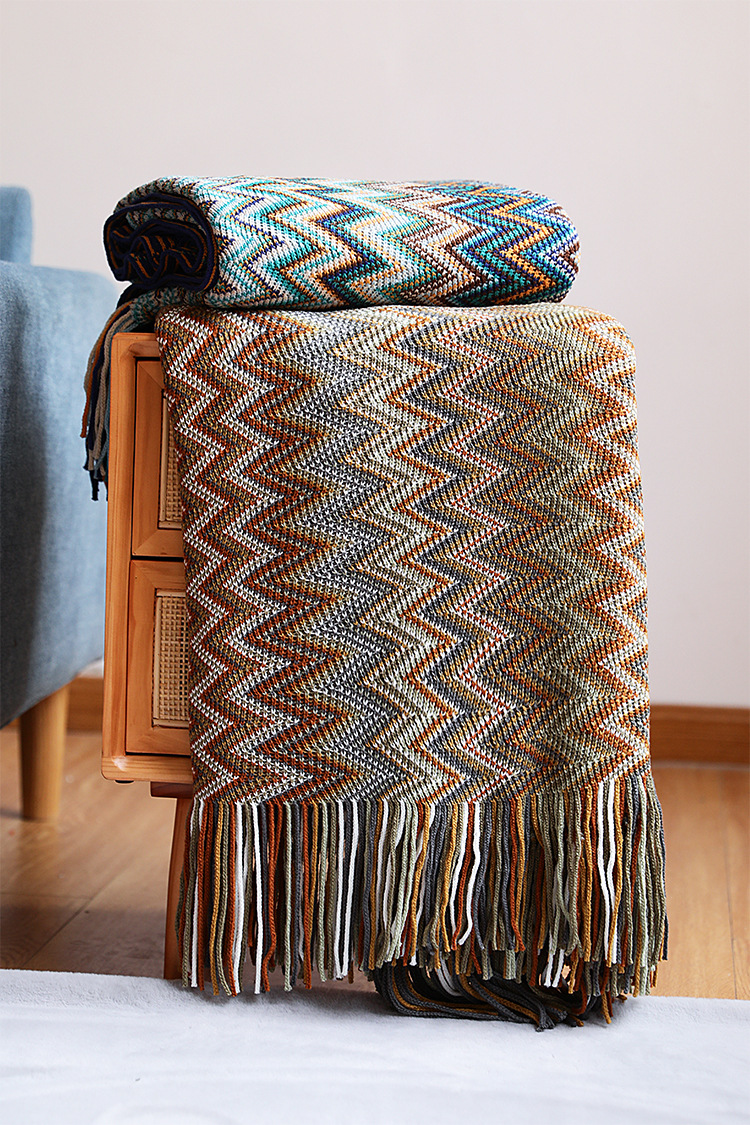 Bohemian sofa blanket, cover blanket, Nordic blanket, summer knitted blanket, office nap blanket, air-conditioned blanket, lap blanket pic 27