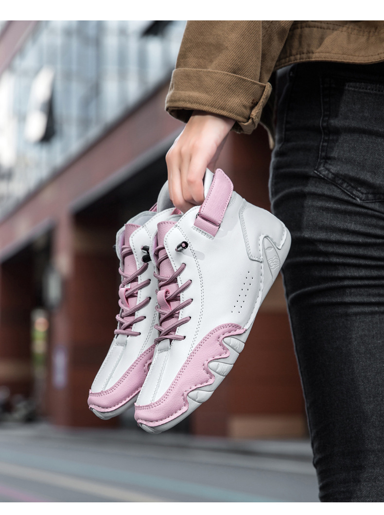 跨境独立站爆款女士马丁靴时尚拼色情侣鞋男女大码高帮休闲鞋短靴详情30