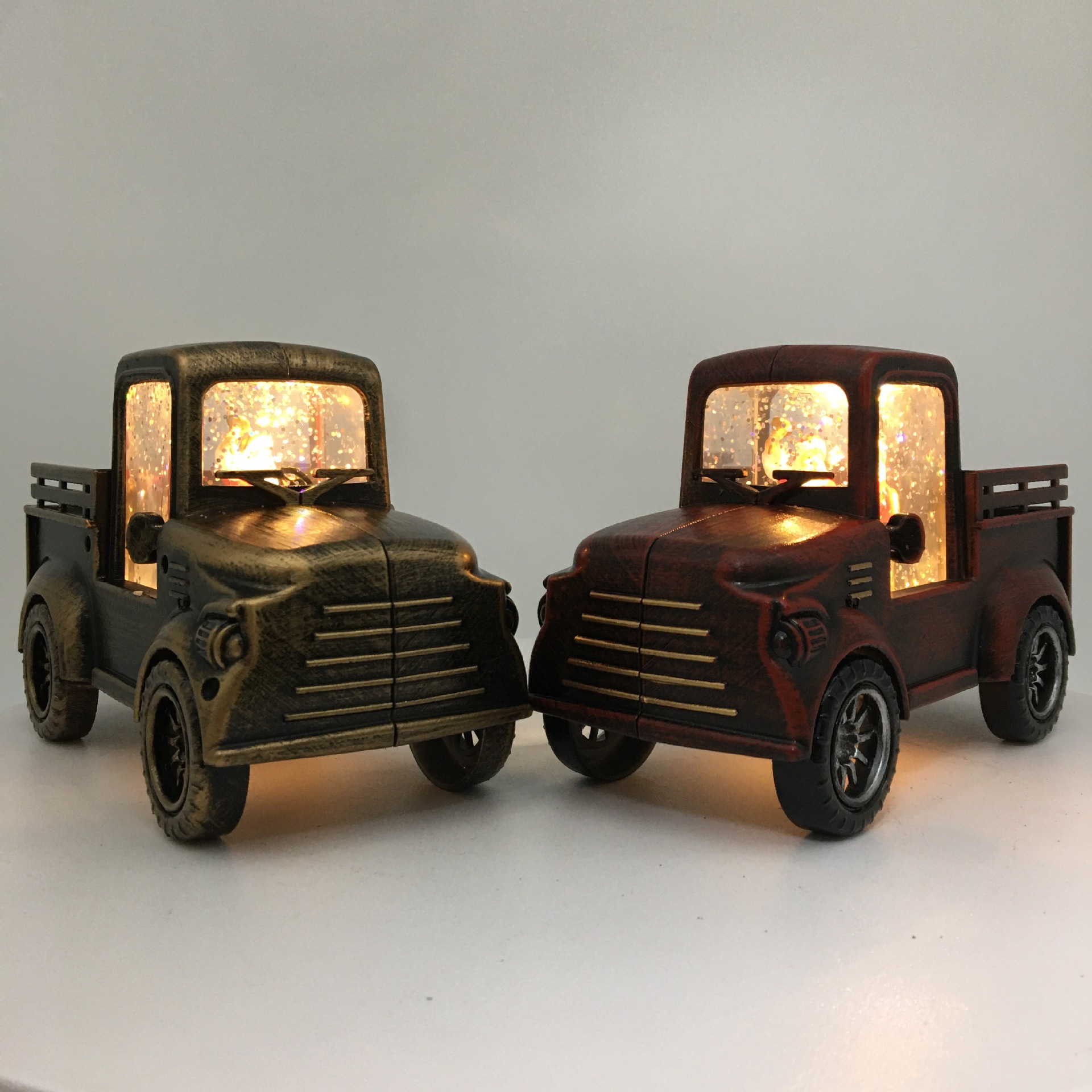New holiday gifts: Illuminated, scallion oil leather truck, creative decorative items, window display, counter, Christmas gifts pic 17