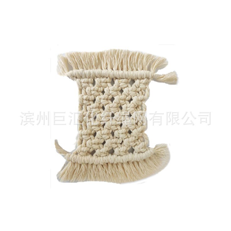 棉绳茶杯垫餐垫流苏手工编织杯垫隔热民宿装饰酒吧厨房家居DIY杯垫餐垫流苏垫详情3