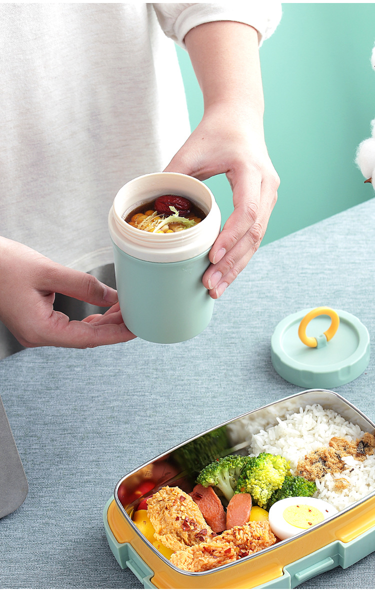 创意提环塑料双层水杯INS可微波汤杯燕麦杯上班族便携早餐牛奶详情15