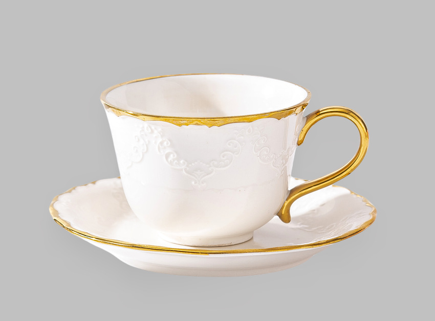 Wholesale of light luxury ceramic tableware sets, high-end gold-plated plates with gold edges pic 18