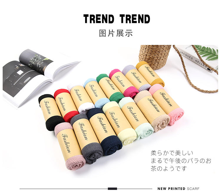 New solid-color long scarves for sun protection, single-color versatile shawls, cotton, linen and silk scarves in stock from the manufacturer, custom-dyed wholesale pic 17